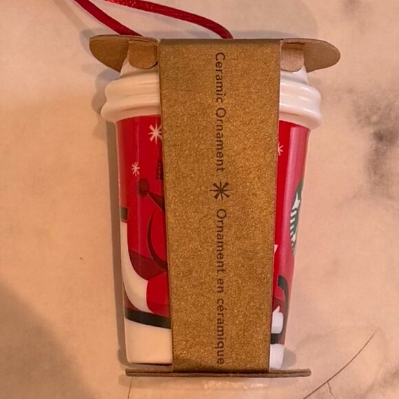 Starbucks Mini Ceramic Ornament Mug – Limited Edition Holiday Sled Design NWT - Picture 5 of 6